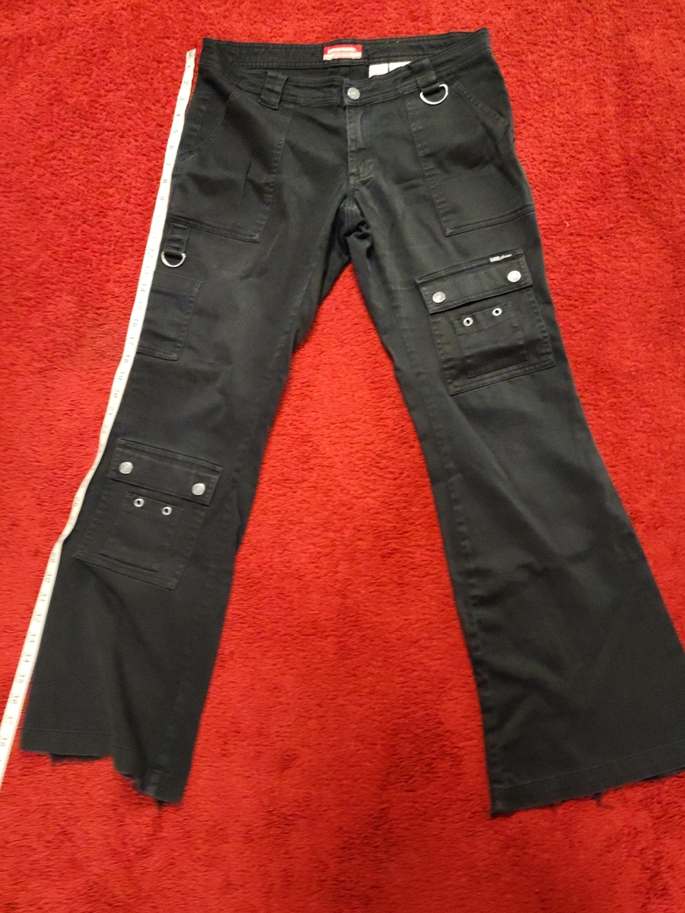 UNIONBAY Black Cargo Flare Jeans with Utility Details